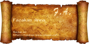 Fazakas Anna névjegykártya